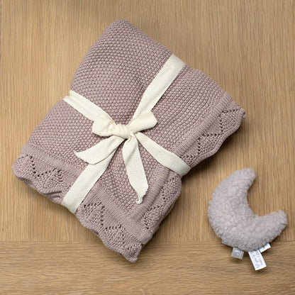 Mabel & Fox - Knitted Baby Blanket - Dusty Lilac - Mabel & Fox