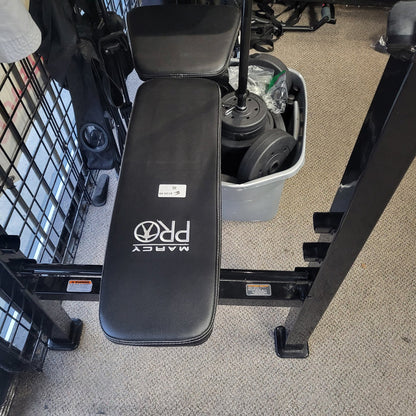 Marcy Pro Weight Lifting  Bench With Bar And Weights