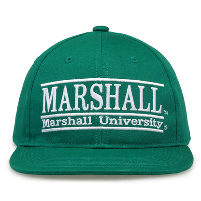 Marshall Retro Bar snapback hat in green, front view