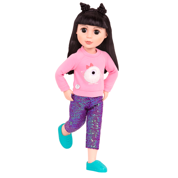 Sweater and sparkly pants for 14-inch doll
