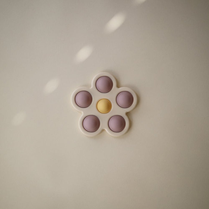 Mushie - Flower Press Toy - Soft Lilac/Daffodil/Ivory - Mabel & Fox