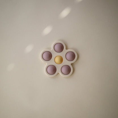 Mushie - Flower Press Toy - Soft Lilac/Daffodil/Ivory - Mabel & Fox