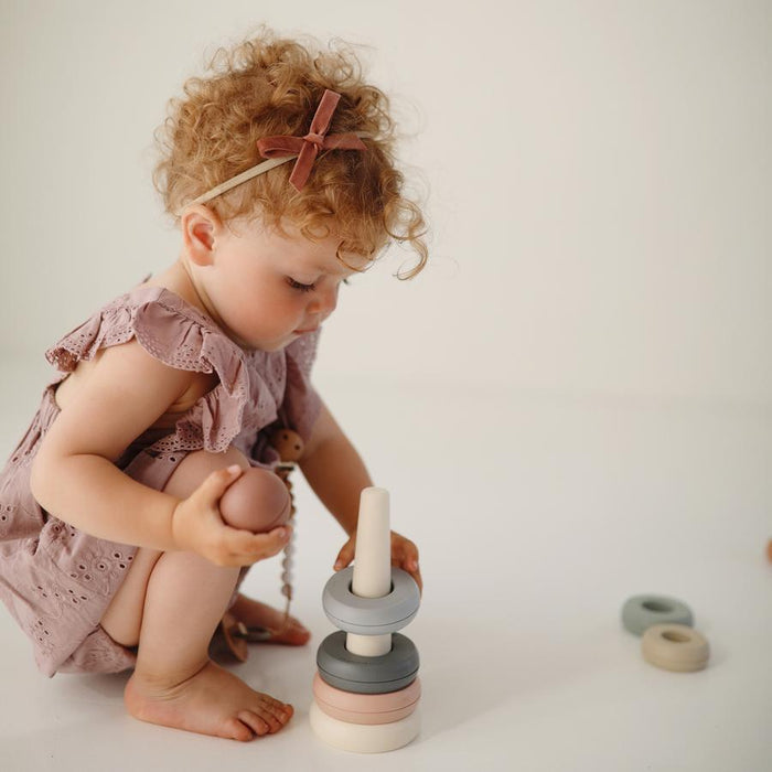 Mushie - Ring Tower Stacking Toy - Original - Mabel & Fox