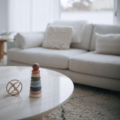 Mushie - Ring Tower Stacking Toy - Original - Mabel & Fox