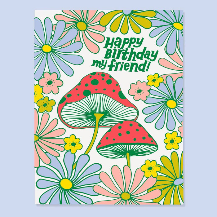 Mushroom Birthday Greeting Card