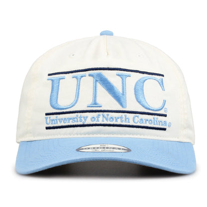 North Carolina Original Bar snapback hat with embroidered school design, front view