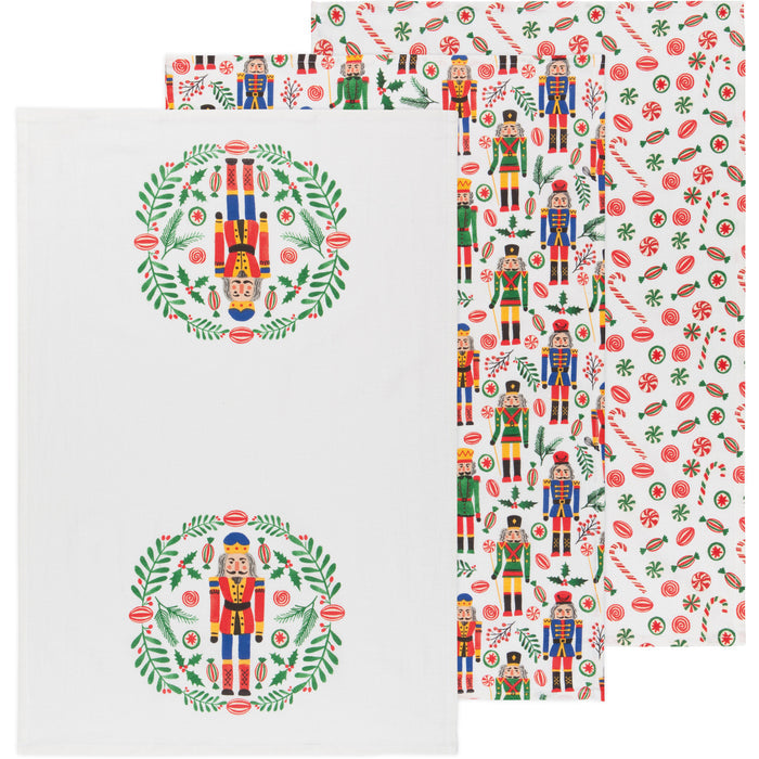 Nutcracker Baker's Floursack Dishtowels Set of 3