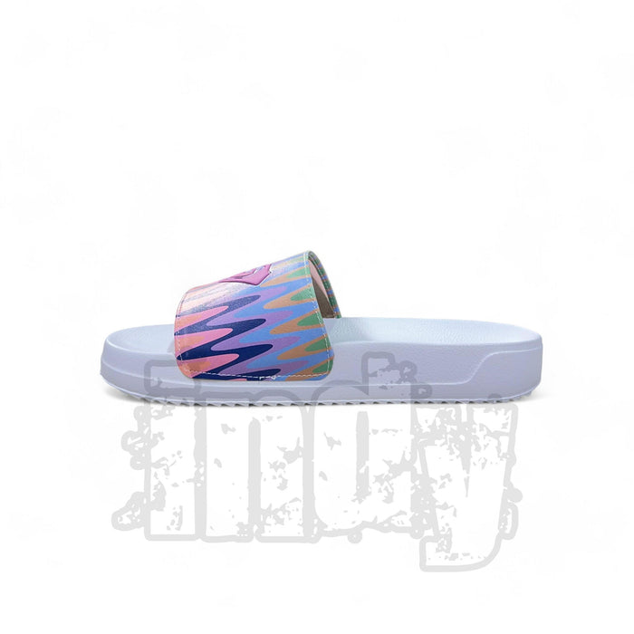 Ojota Roxy Slippy Platform Print Blanco Rosa