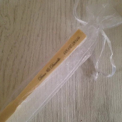 One Lot of 50 pieces - Personalized Sandalwood Folding Silk Hand Fans with organza bag-Favor for Wedding or Mis Quince