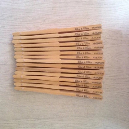 One Lot of 50 pieces - Personalized Sandalwood Folding Silk Hand Fans with organza bag-Favor for Wedding or Mis Quince