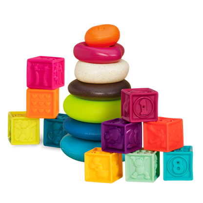 Building blocks and stacking rings.