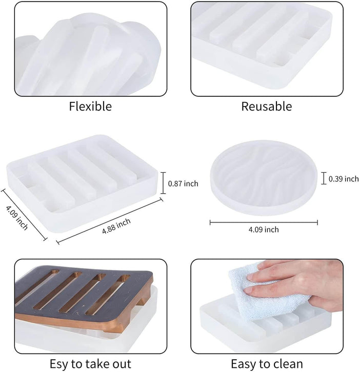 INTORESIN™ Pattern Coaster Resin Molds, Silicone Coaster Molds for DIY Home Decoration - IntoResin