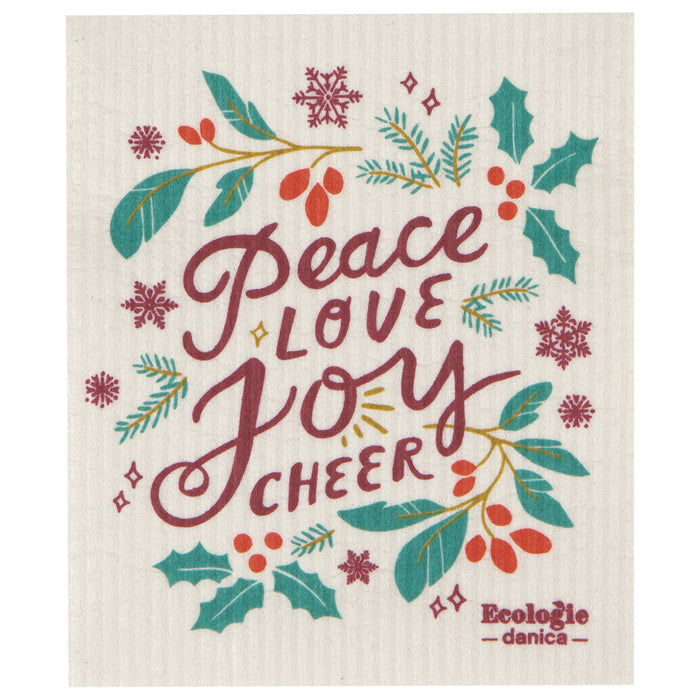 Peace and Joy Swedish Dishcloth