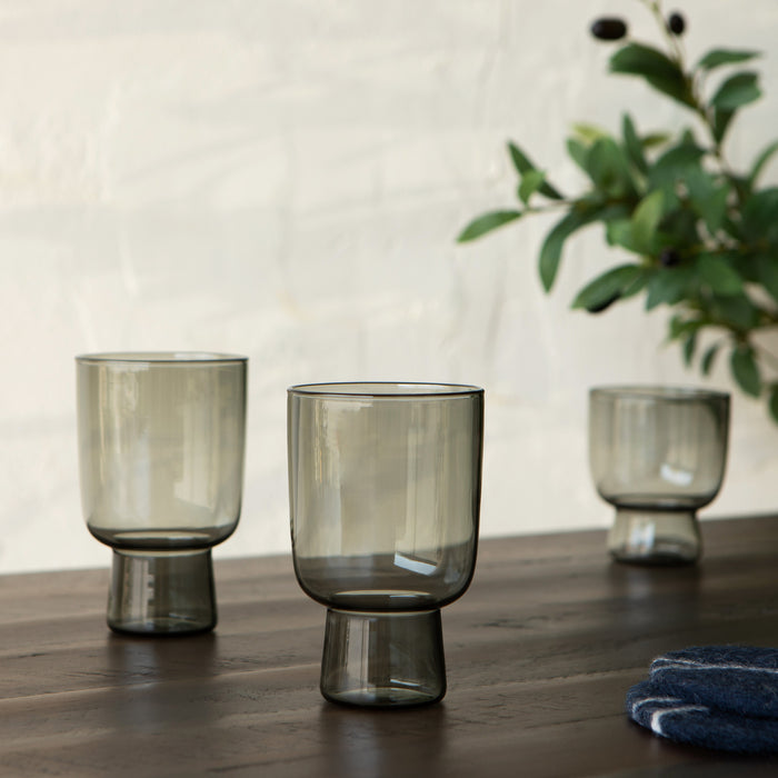 Pedestal Glass 11 oz - Smoke