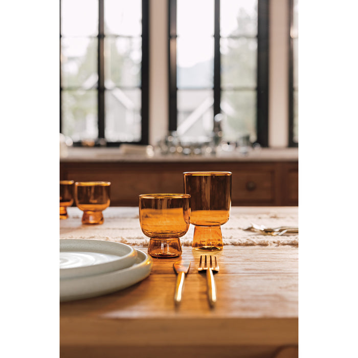 Pedestal Glass 7 oz - Amber