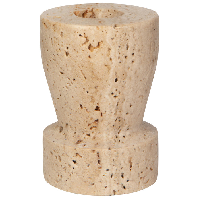 Petra Travertine Candle Holder Tall