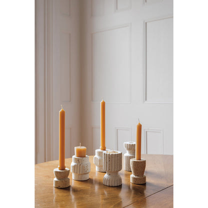 Petra Travertine Candle Holder Tall