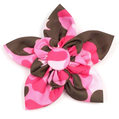 The Worthy Dog Bow Ties Pink Camo Flower Pet Collar Attachment - Size Small