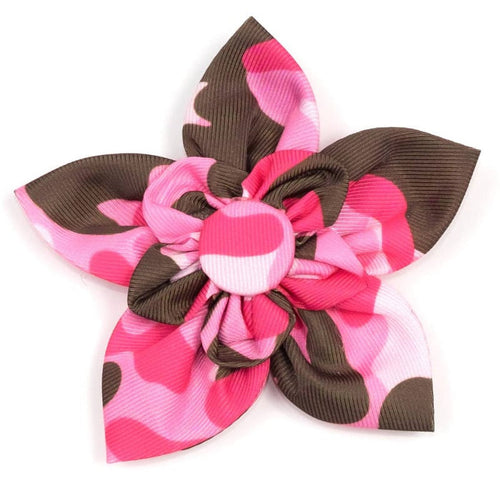 The Worthy Dog Bow Ties Pink Camo Flower Pet Collar Attachment - Size Small