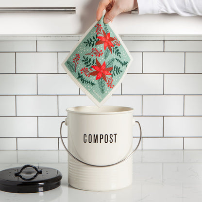 Poinsettia Swedish Dishcloth