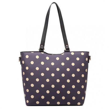 Polka Dot Print Tote Bag - Purple