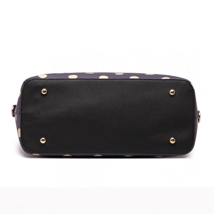 Polka Dot Print Tote Bag - Purple