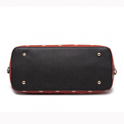 Polka Dot Print Tote Bag - Red