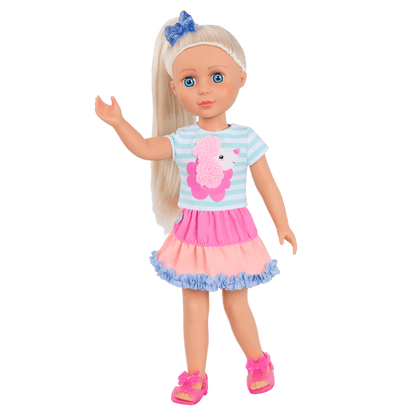 Poodle-themed outfit for 14-inch doll