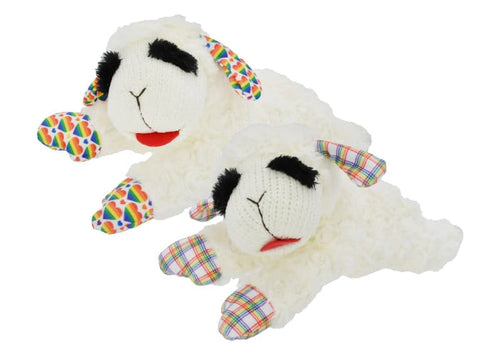 Multipet Dog Toys Hrts Rainbow Lamb Chop Plush Squeaky Dog Toy - 2 Styles - 10.5”