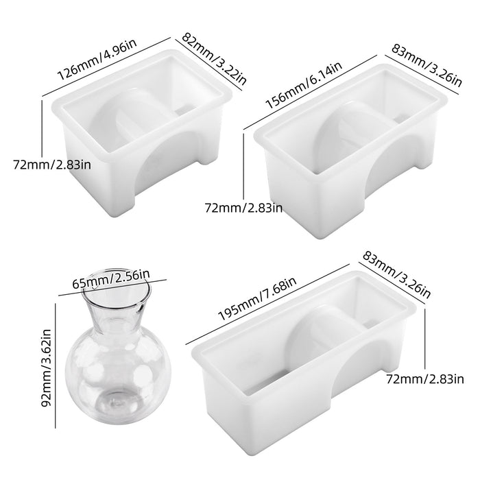 Rectangular Hydroponic Plant Vase Resin Mold Set