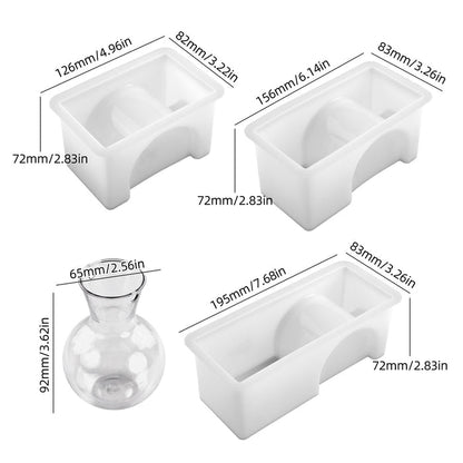 Rectangular Hydroponic Plant Vase Resin Mold Set