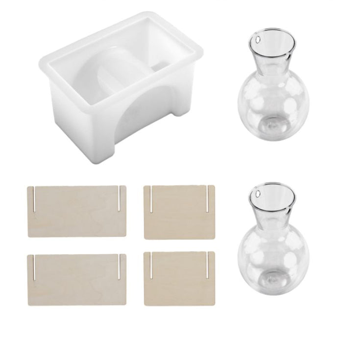 Rectangular Hydroponic Plant Vase Resin Mold Set