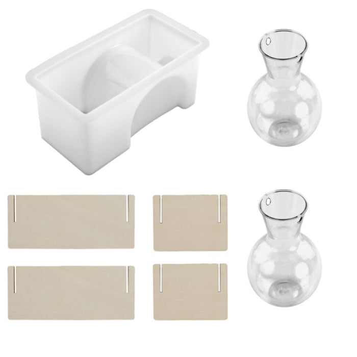 Rectangular Hydroponic Plant Vase Resin Mold Set