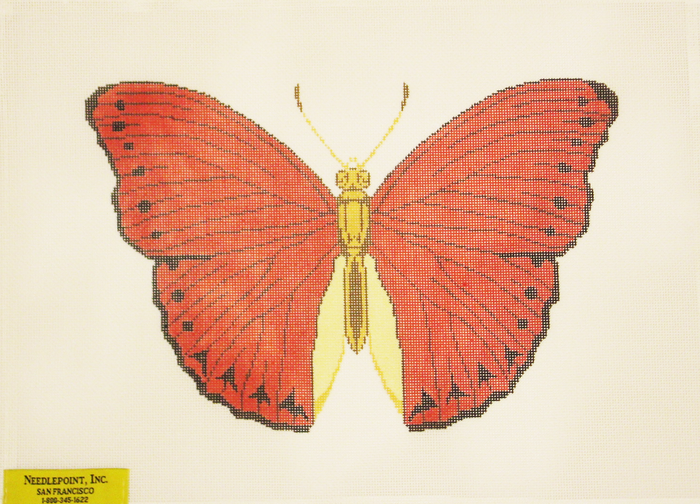 Needlepoint Red Butterfly Canvas