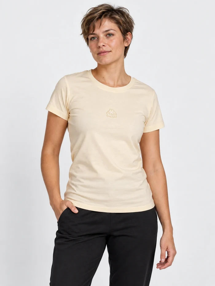 Remera Mujer Kappa Authentic Liys Beige Naturale — vista principal