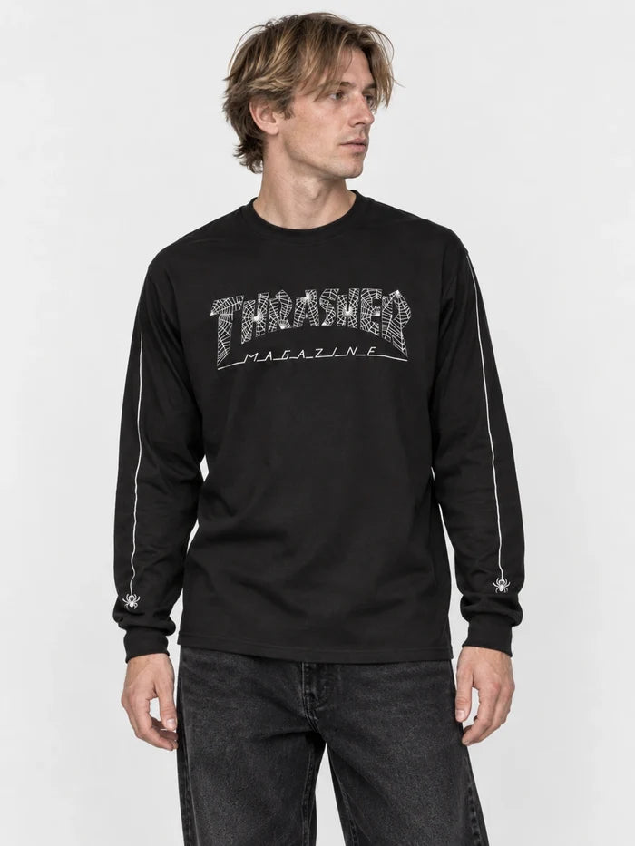 Remera Thrasher Long Sleeve Web Negro — vista principal