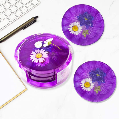 Resin Coaster Silicone Molds, 4 Pcs Coaster Molds for Resin Casting