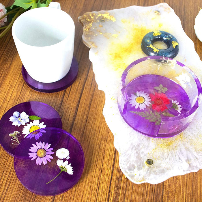 Resin Coaster Silicone Molds, 4 Pcs Coaster Molds for Resin Casting