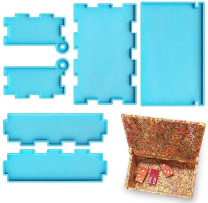 Resin Rectangle Box Mold Large Storage Container with Lid Set Mould for Casting