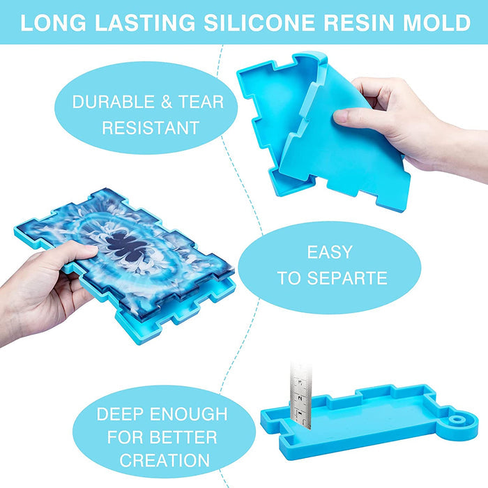 Resin Rectangle Box Mold Large Storage Container with Lid Set Mould for Casting