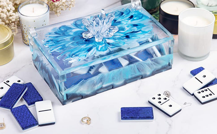 Resin Rectangle Box Mold Large Storage Container with Lid Set Mould for Casting