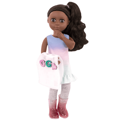 Transparent windbreaker for 14-inch doll
