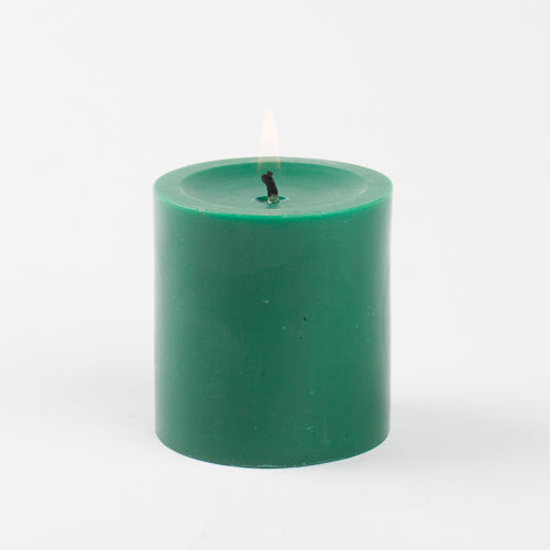 Richland Pillar Candles 3"x3" Dark Green Set of 24