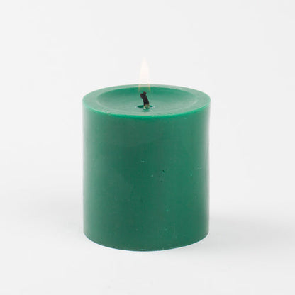 Richland Pillar Candles 3"x3" Dark Green Set of 24