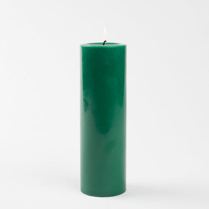 Richland Pillar Candles 3"x9" Dark Green Set of 24