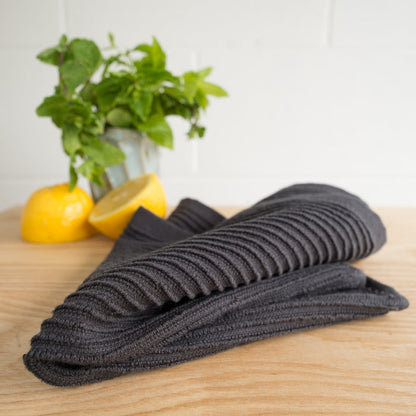 Ripple Black Dishcloths Set of 2