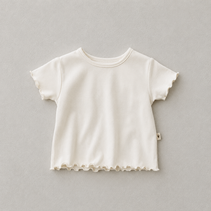 RUFFLED T-SHIRT - CREMA