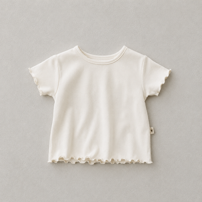 RUFFLED T-SHIRT - CREMA