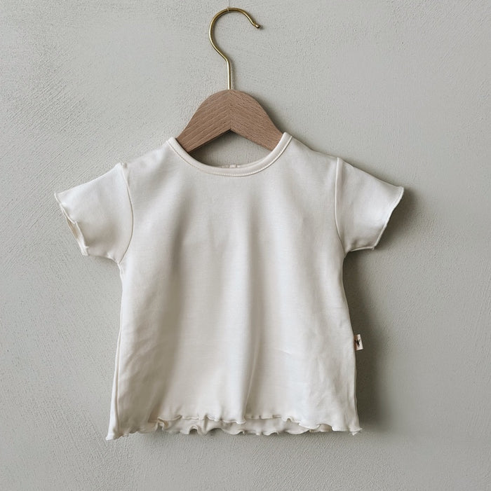 RUFFLED T-SHIRT - CREMA