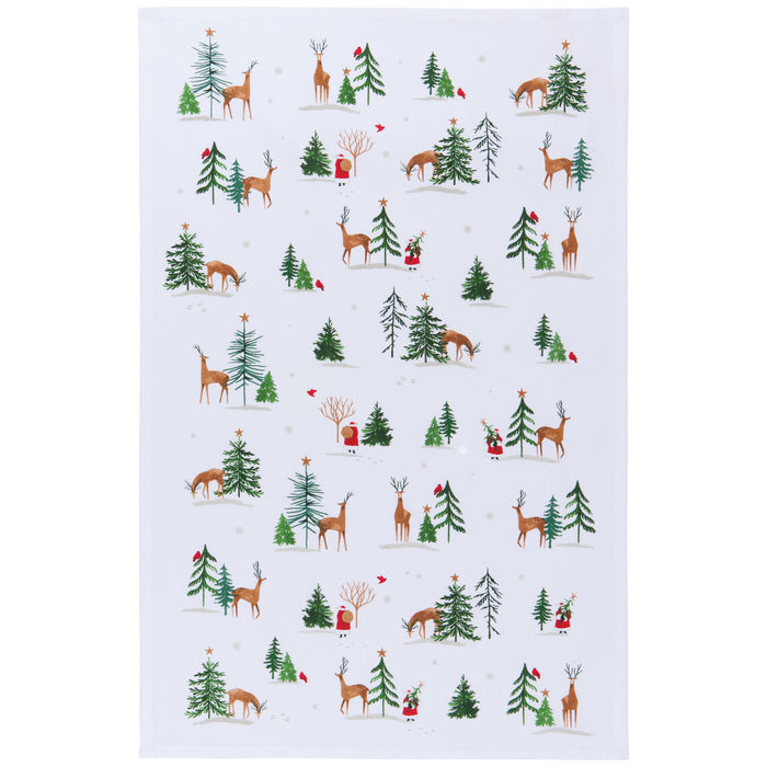 Santa's Reindeer Christmas Dishtowel